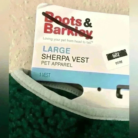 Boots And Barkley Dog Sherpa Vest Large Green For Medium Breeds NWT - Picture 4 of 5
